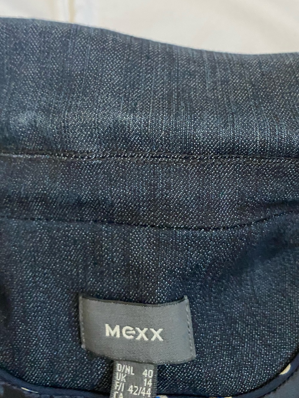 Mexx Y2K Dark Denim Fitted Blazer 40 elevated Grunge Western Cowgirl Corpcore - Picture 6 of 16